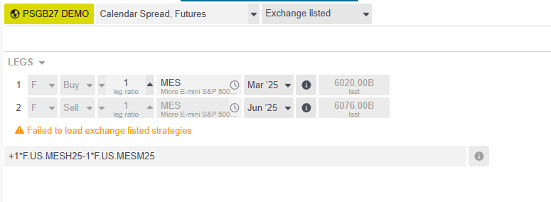 E-Futures International Advanced Orders